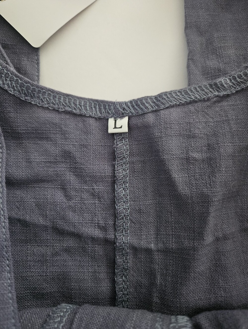 NWT Viral Amazon Free People Inspired Large Linen Overalls Jumpsuit Buttons Blue - Picture 6 of 9